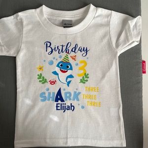 Kids shark birthday shirt